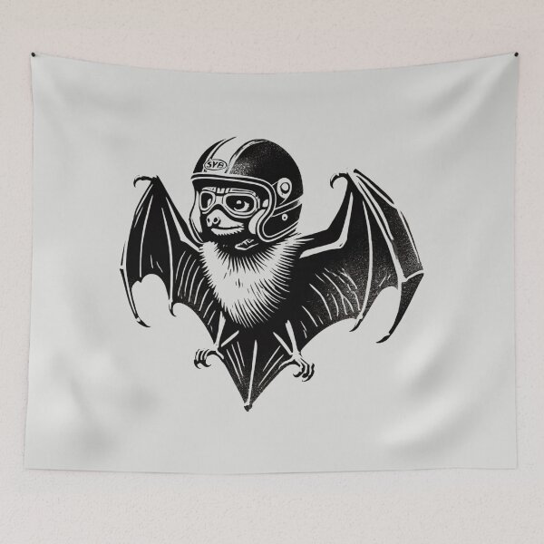 Item preview, Bat Wearing a Helmet designed and sold by Blink Art Studio.
