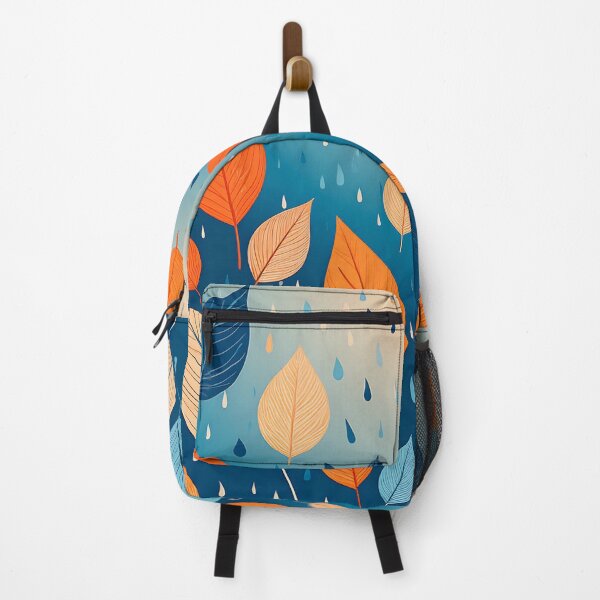 Item preview, A vibrant and dynamic illustration pattern featuring falling leaves and raindrops. designed and sold by HEMRO.