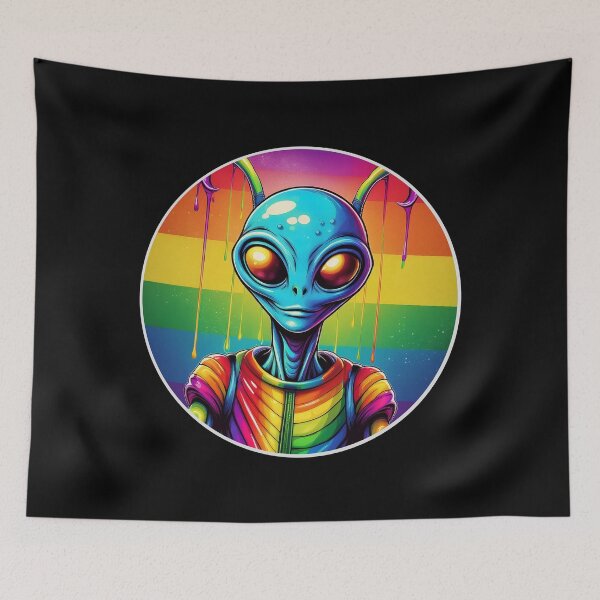 Item preview, Grafitti Queer Pride Rainbow Alien designed and sold by Boxing Kangaroo Retail Company.