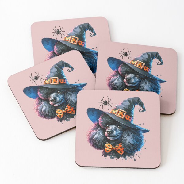 Item preview, Black Poodle with Halloween Witch Hat designed and sold by MyCozyCorner24.