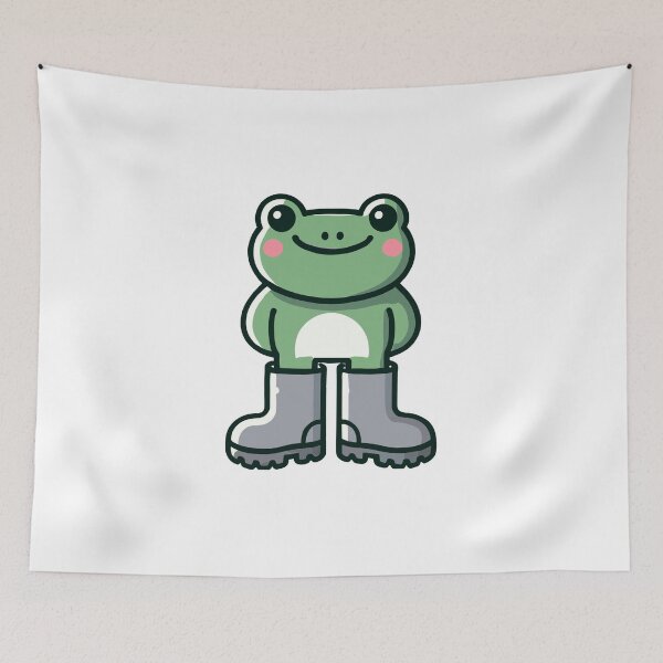 Item preview, Cute Cartoon Frog with wellingtons designed and sold by MaateoDesign.