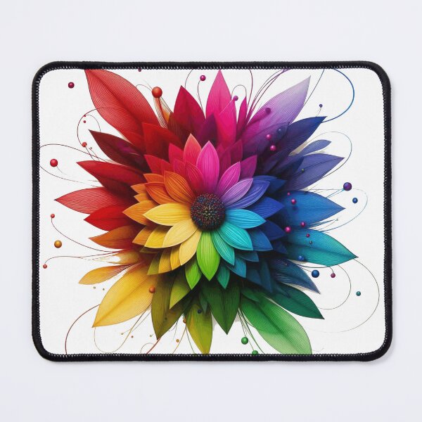 Item preview, rainbow-colored flower art designed and sold by CeammiShop.
