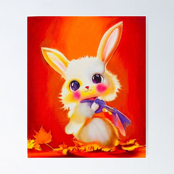 Item preview, Cute smiling white bunny designed and sold by InspireStudio4E.