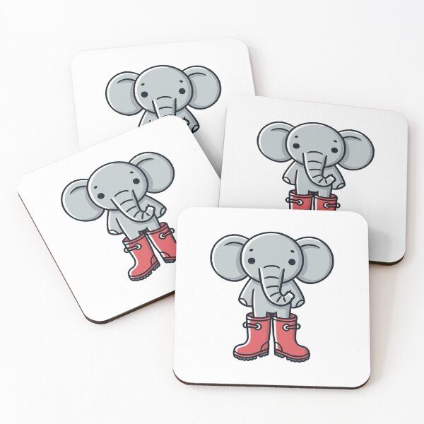 Item preview, Cute Cartoon Elephant with Red Wellingtons designed and sold by MaateoDesign.