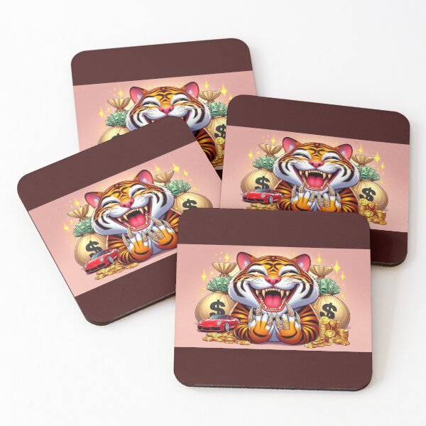 Item preview, cat with tiger skin cartoon designed and sold by Cloud-Cart.
