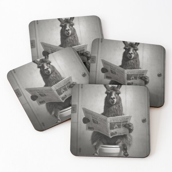 Item preview, Llama Laughs – Quirky Bathroom Art designed and sold by vk09.
