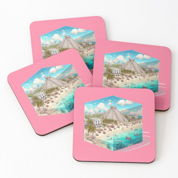 Item preview, 3D Sketch of Cancún - Caribbean Beaches and Mayan Ruins,  designed and sold by PaintMeWorld.