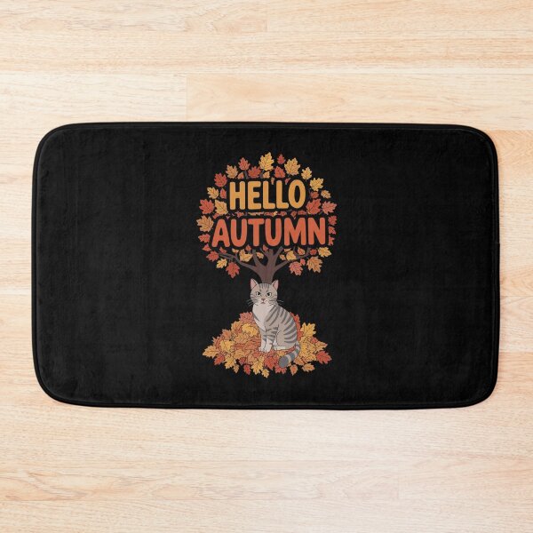 Item preview, Cat Leaf Fall Tree Hello Autumn designed and sold by Redgiant87x.
