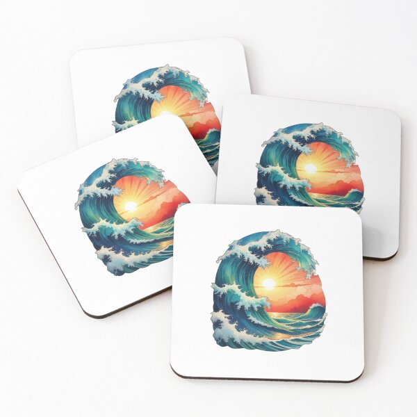 Item preview, SUNSET OCEAN WAVE #1 SITCKER designed and sold by Arts4U.