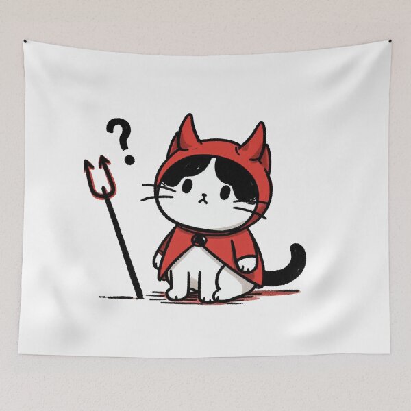 Item preview, Confused Little Devil Cat designed and sold by mYaro.