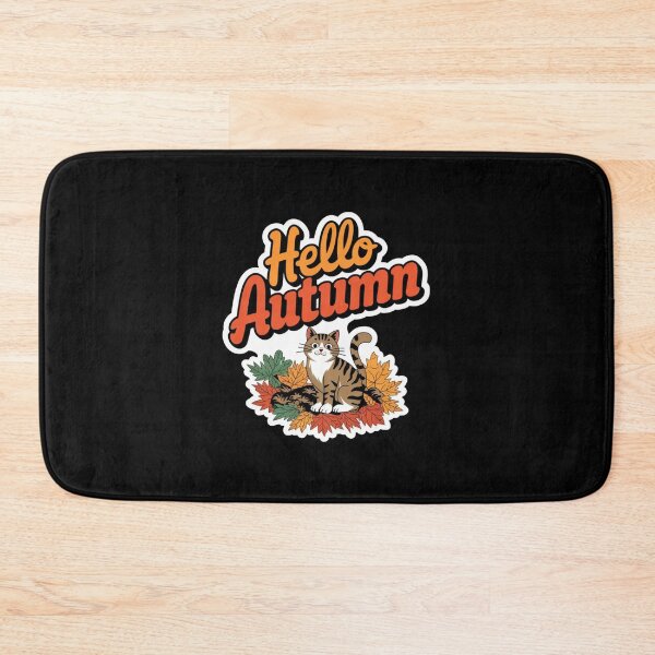 Item preview, Cute Cat Leaf Fall Tree Hello Autumn designed and sold by Redgiant87x.