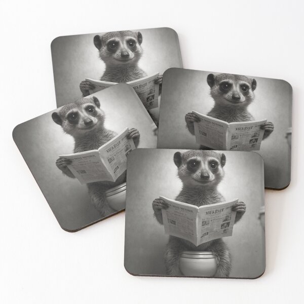 Item preview, Meerkat's Morning Routine – Funny Animal Art designed and sold by vk09.