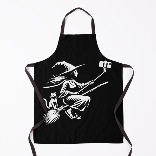 Item preview, Witch Flying with a Cat Taking a Selfie designed and sold by Blink Art Studio.