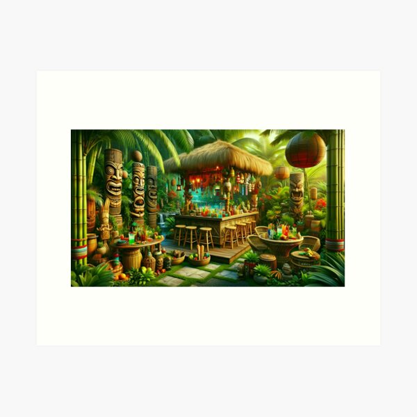 Item preview, Tropisches Tiki-Oasen-Escape-Bar-Hinterhofthema designed and sold by NancyzKreations.