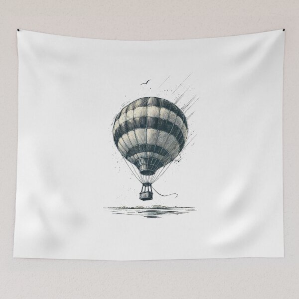 Item preview, Retro Hot Air Balloon designed and sold by Blink Art Studio.