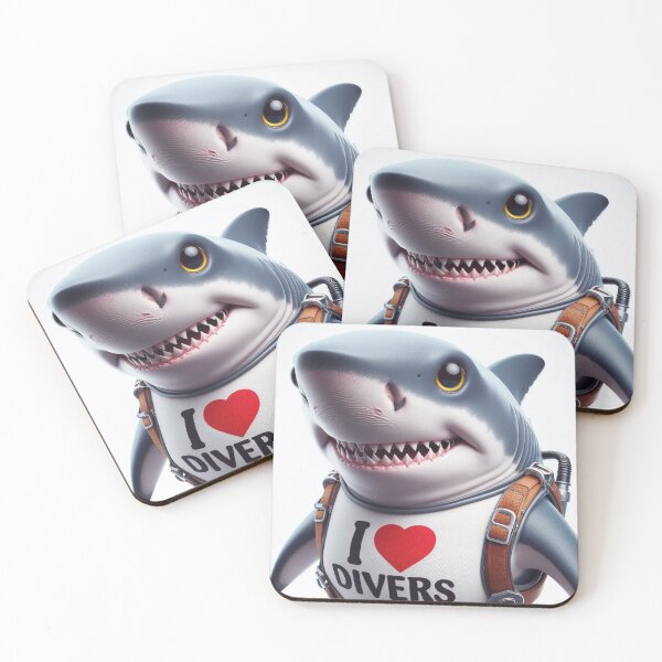 Item preview, Great white shark with I love Divers designed and sold by Outlandishrob.