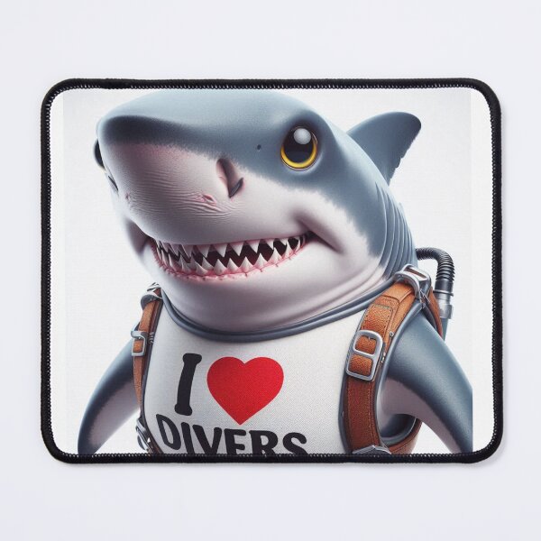 Item preview, Great white shark with I love Divers designed and sold by Outlandishrob.