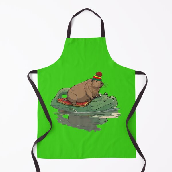 Item preview, Relaxed capybara on a crocodile designed and sold by BioranFactory.
