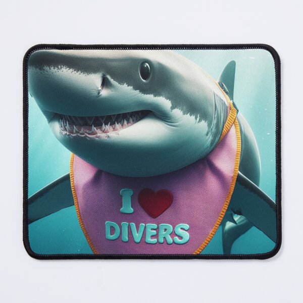 Item preview, Shark with Pink Bib I Love Divers  designed and sold by Outlandishrob.