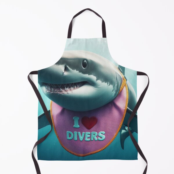 Item preview, Shark with Pink Bib I Love Divers designed and sold by Outlandishrob.