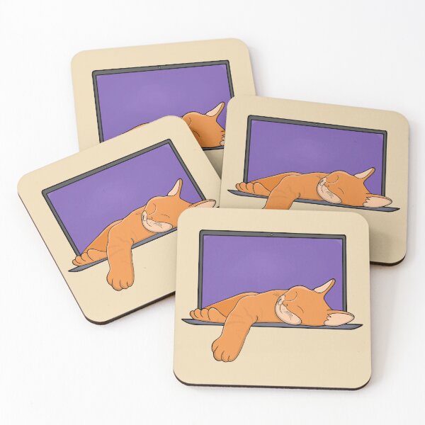 Item preview, Orange kitten sleeping on the computer designed and sold by shopdiego.