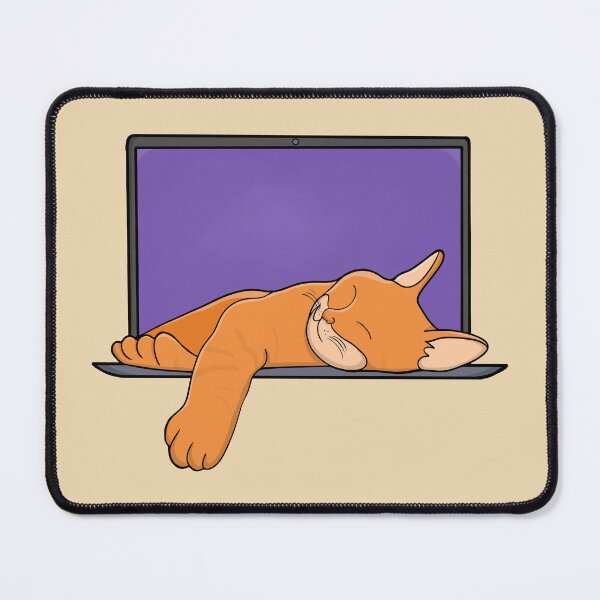 Item preview, Orange kitten sleeping on the computer designed and sold by shopdiego.