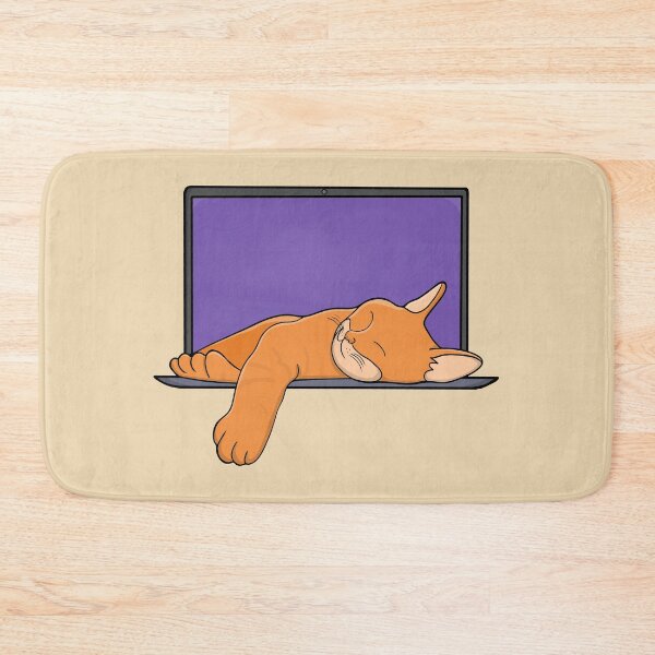 Item preview, Orange kitten sleeping on the computer designed and sold by shopdiego.