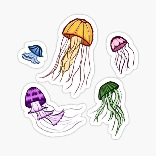 Cluster of jellyfish Sticker