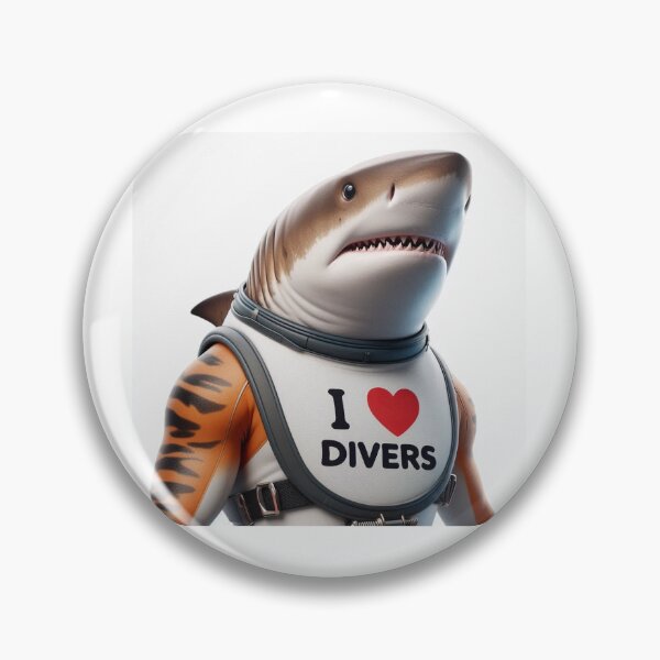 Item preview, Tiger Shark I love Divers Bib designed and sold by Outlandishrob.