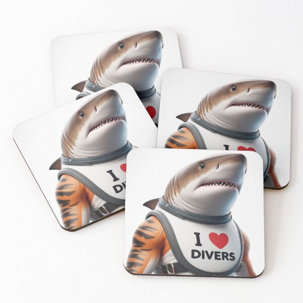 Item preview, Tiger Shark I love Divers Bib designed and sold by Outlandishrob.