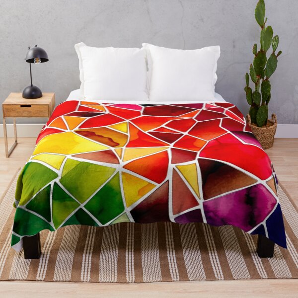 Artikelvorschau, Farbenfrohes abstraktes Glasmalerei-Design in Regenbogenfarben entworfen und verkauft von ThreadQuirk.