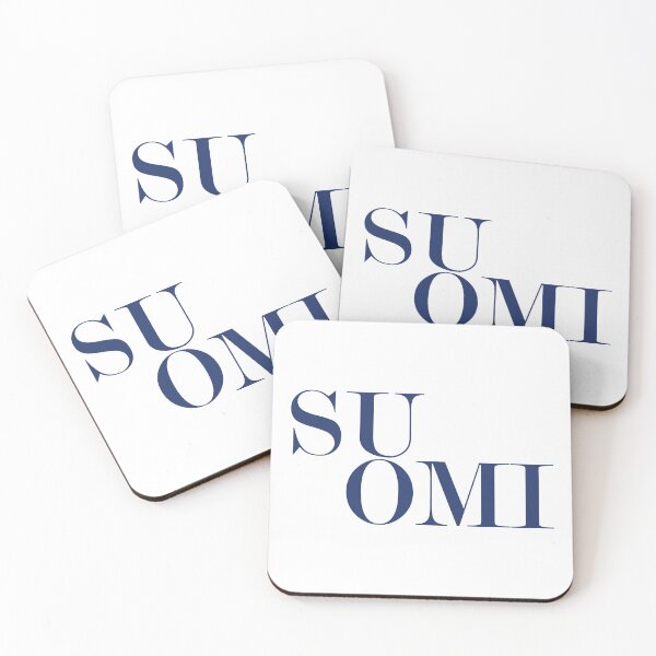 Artikelvorschau, Suomi Finnland Typografie Minimalistisches patriotisches Reise-Souvenir entworfen und verkauft von kakarikihill.
