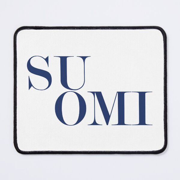 Artikelvorschau, Suomi Finnland Typografie Minimalistisches patriotisches Reise-Souvenir entworfen und verkauft von kakarikihill.