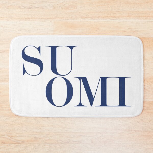 Artikelvorschau, Suomi Finnland Typografie Minimalistisches patriotisches Reise-Souvenir entworfen und verkauft von kakarikihill.