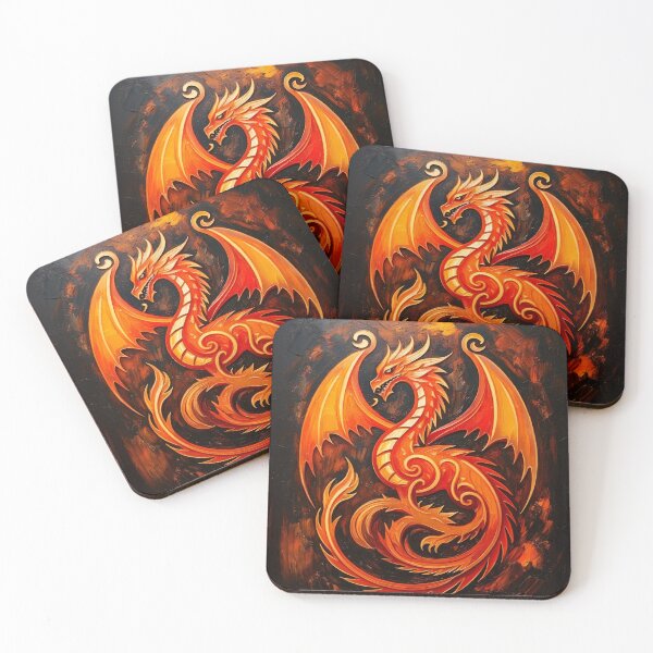 Item preview, Fiery Dragon Painting designed and sold by ArtFactoryAI.