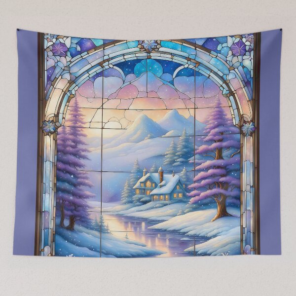 Item preview, Colorful Christmas Window with Pretty Winter Scene designed and sold by LaRoach Digital Arts.