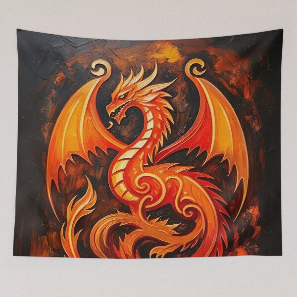 Item preview, Fiery Dragon Painting designed and sold by ArtFactoryAI.