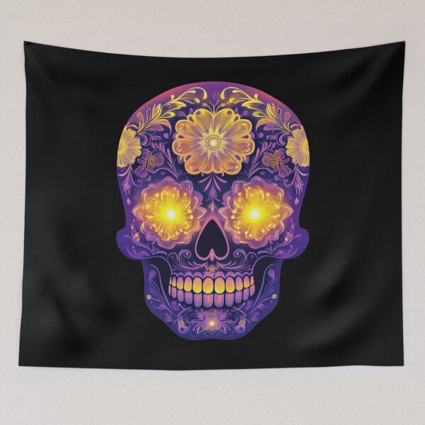 Item preview, Glowing Floral Sugar Skull designed and sold by ShmoneyFace.