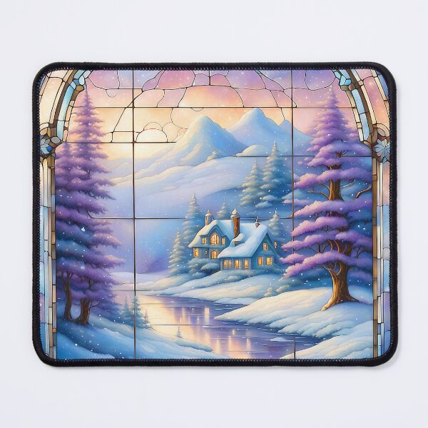 Item preview, Colorful Christmas Window with Pretty Winter Scene designed and sold by LaRoach Digital Arts.