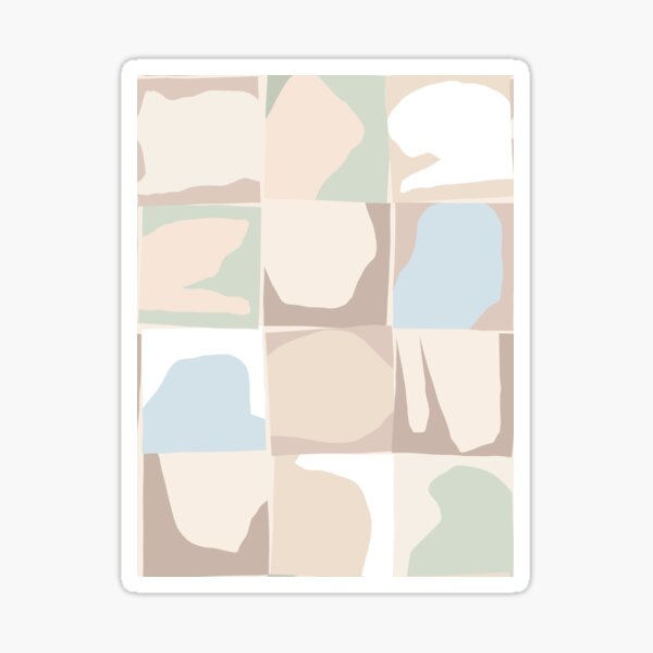  Modern Boho Organic Shapes Soft Neutral Baby Pastels blue green beige Sticker