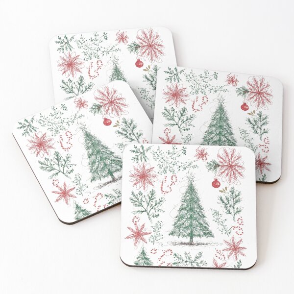 Item preview,  Christmas tree bauble, rustic vintage style scribble art designed and sold by Invisible-Cult.