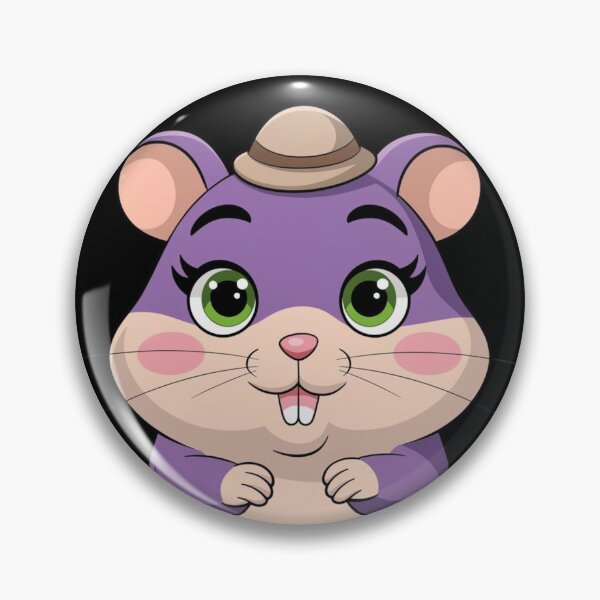 Item preview, Adorable Purple Hamster Green Ayes  with Hat 2024 designed and sold by ArtSeeker01.