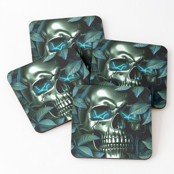 Item preview, Neon Skull in the Shadows - Blue designed and sold by Exodoi.