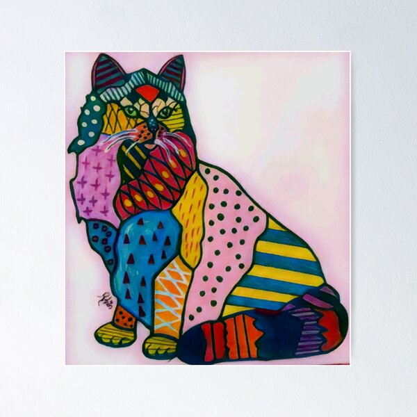 Quilt Cat Poster