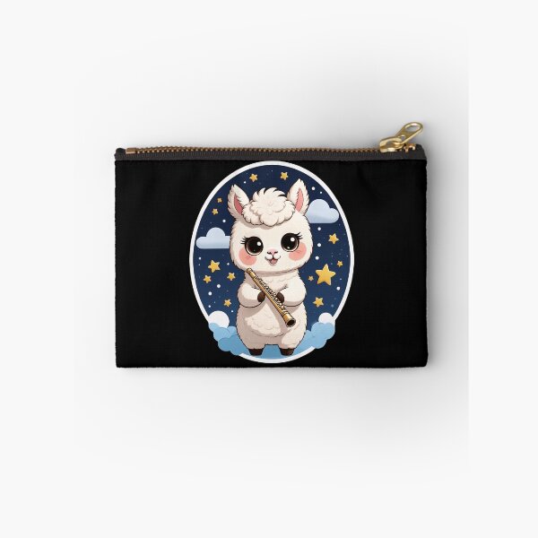 Item preview, Adorable Llama with Flute under Starry Sky designed and sold by worldofwhisper.