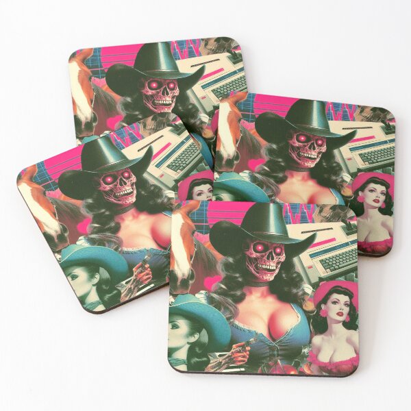 Item preview, 80s Vaporwave Horror Cowgirl designed and sold by PulpVintage.