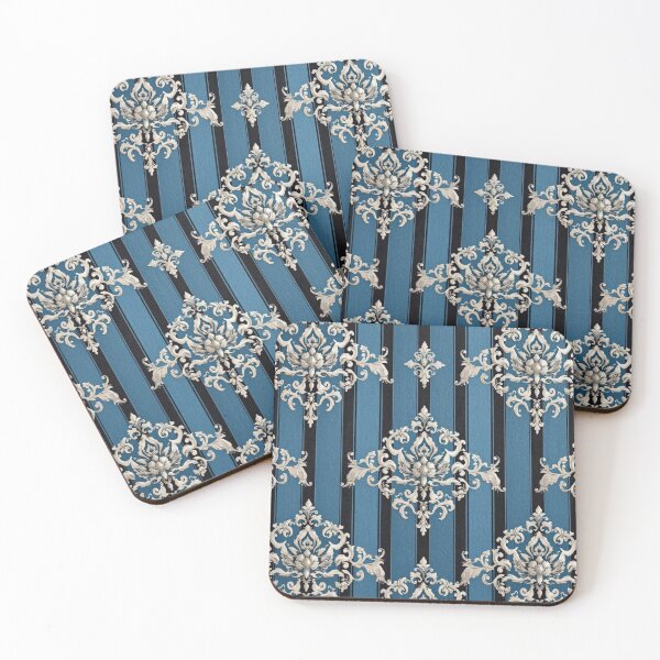 Item preview, Blue Stripes & Damask designed and sold by DesignsByPrnces.