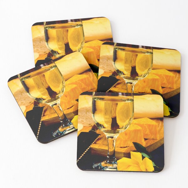 Item preview, Yellow Rose Wine Glass Cheese and Bread designed and sold by jklune.