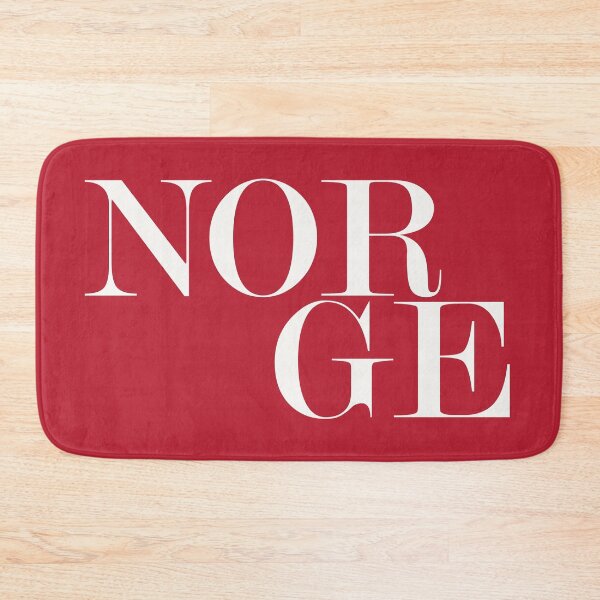 Artikelvorschau, Norge Norwegen Typografie Minimalistisches patriotisches Reise-Souvenir entworfen und verkauft von kakarikihill.