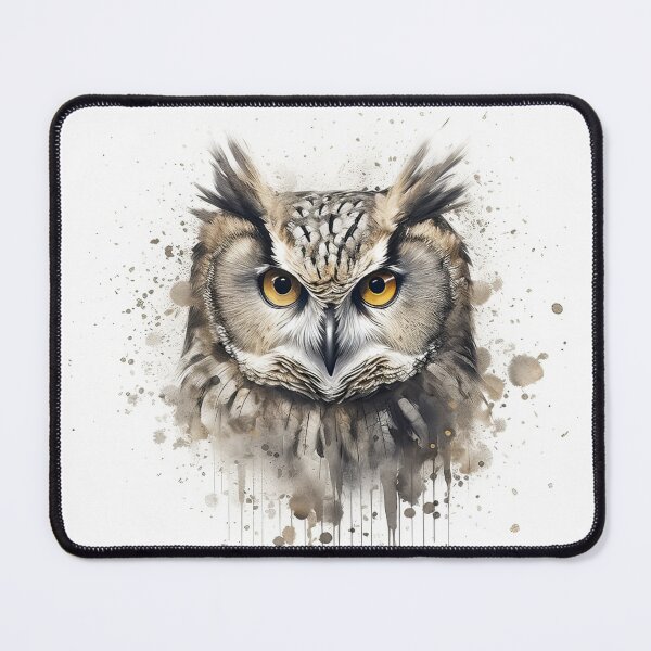 Item preview, Horned owl drip art designed and sold by snowyowls.